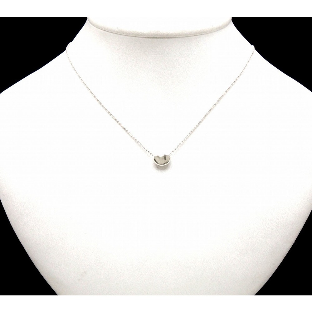 TIFFANY Co Elsa Peretti Bean Pendant Necklace Silver